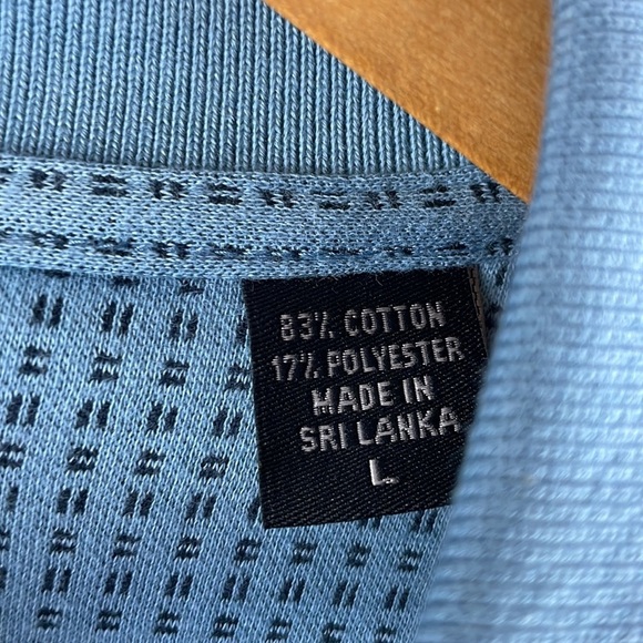 NWOT IZOD Golf  Men Polo Shirt SZ L Blue with Design Soft and Comfortable - Picture 7 of 9